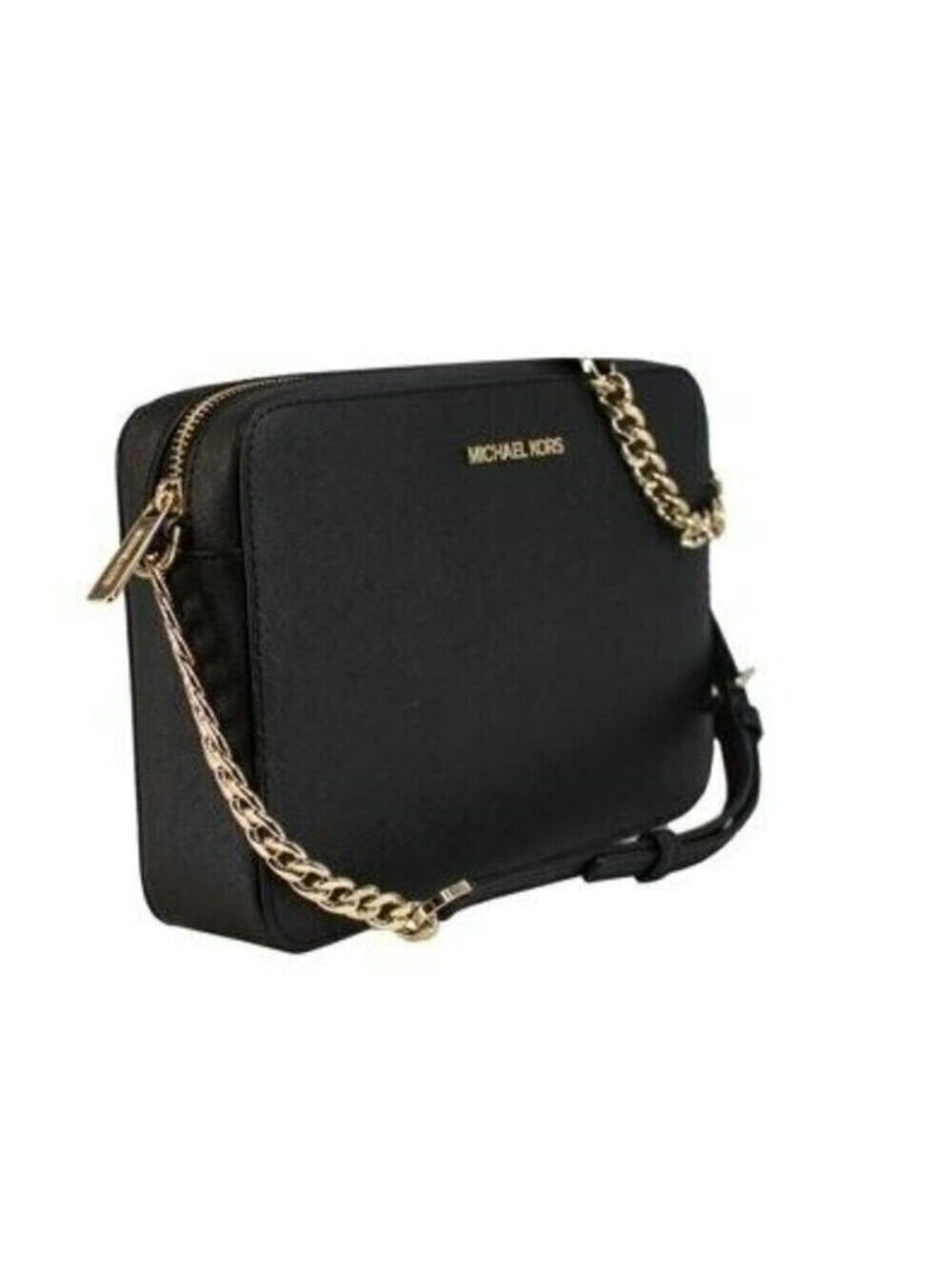 Michael Kors Jet Set Large Black Saffiano Leather Crossbody Bag - Picture 6 of 8